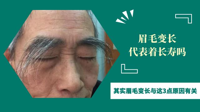 男人眉毛变长,意味着长寿吗?其实眉毛变长与这3点原因有关