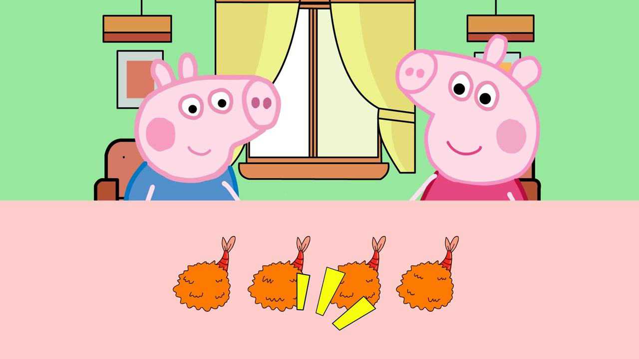 奇妙手绘定格动画手绘定格动画小猪佩奇和乔治吃炸虾球