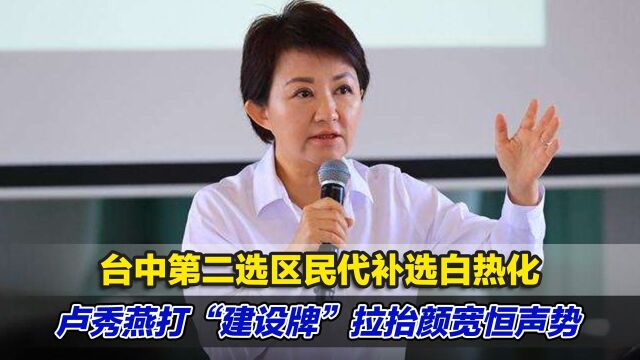 台中第二选区民代补选白热化,卢秀燕打“建设牌”拉抬颜宽恒声势