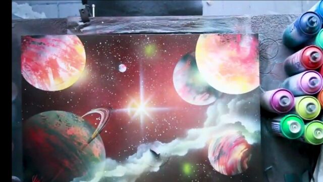 教大家一幅简单的星空喷漆画