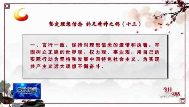 【今日一习话】坚定理想信念 补足精神之钙(十三)