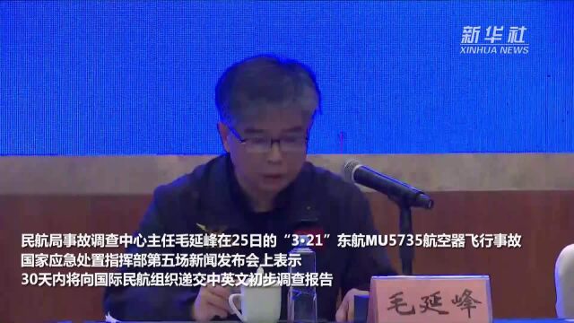 毛延峰:30天内将向国际民航组织递交中英文初步调查报告