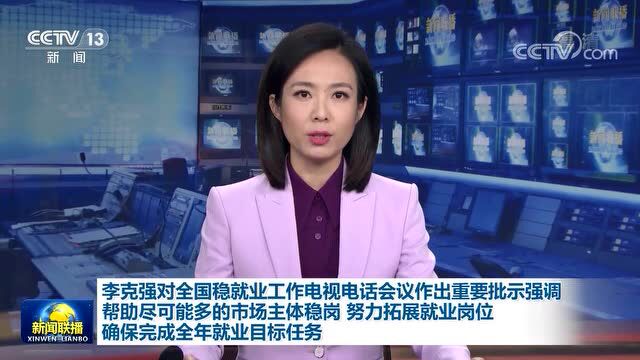 李克强对全国稳就业工作电视电话会议作出重要批示