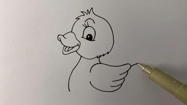 简笔画开心的小鸭子画法