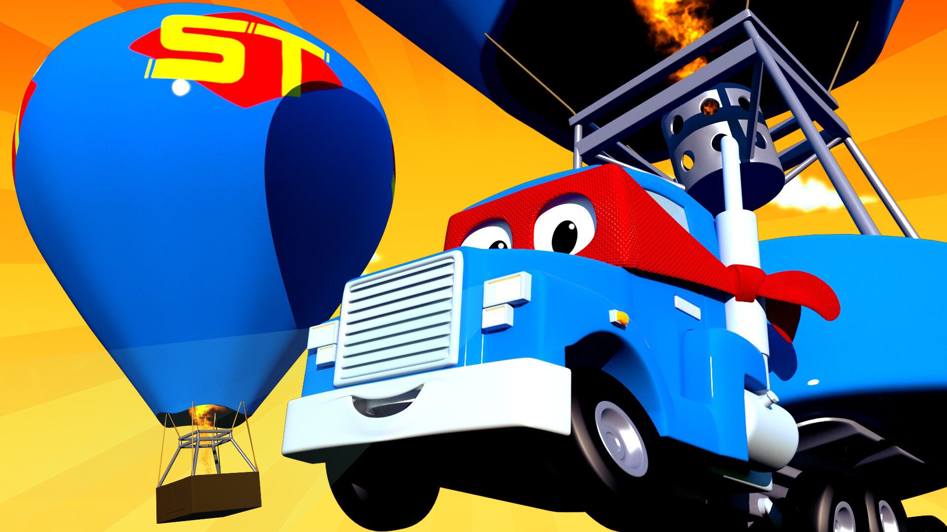 汽车城之超级变形卡车 第67集 热气球卡车