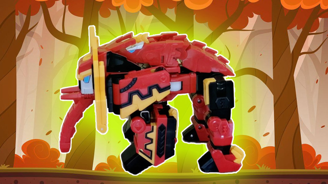 咖宝车神之兽王泰山玩具开箱:可变形为翼龙和大象,技能炫酷