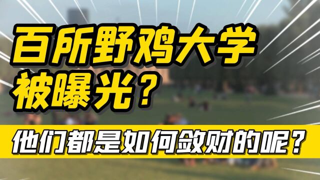 百所野鸡大学被曝光?他们都是如何敛财的呢?