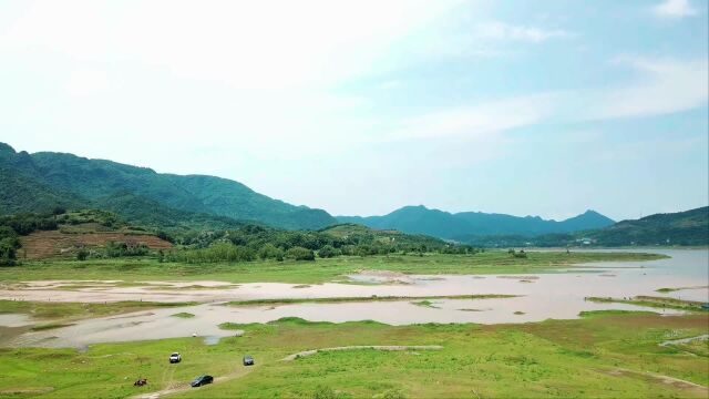 航拍湖南石门县皂市水库,这里的风景太没,钓鱼爱好者很多