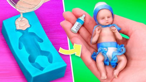 芭比娃娃玩具系列：DIY芭比娃娃的迷你婴儿玩具