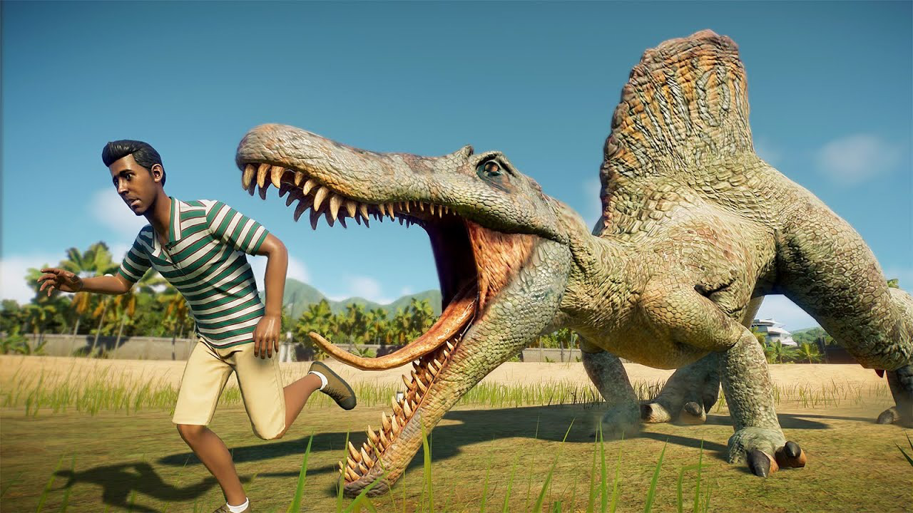 2x 棘龙 vs 2x 巨兽龙 vs 2x 高棘龙 侏罗纪世界:进化2 电影级画质