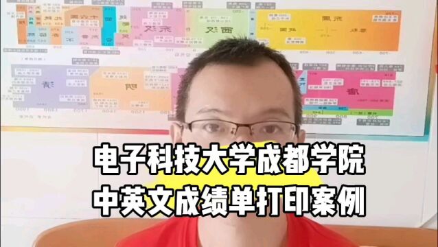 电子科技大学成都学院中英文成绩单打印案例 日月兼程