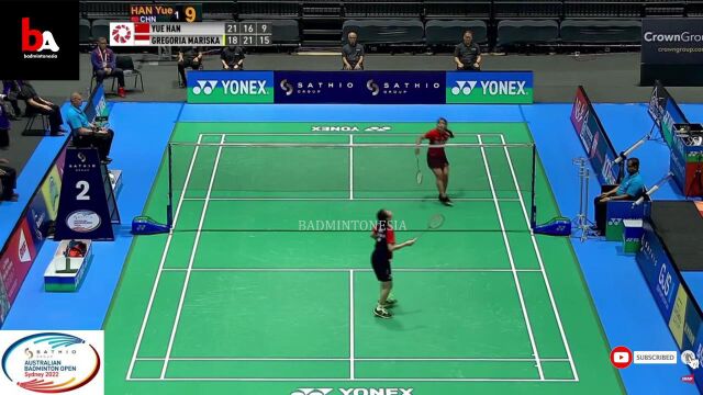 [AUSTRALIA Open 2022 Badminton] Gregoria Mariska Tunjung (INA) VS Han Yue (CHN)