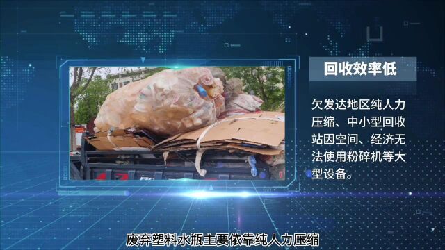 介绍视频”压缩小能手“——连续减缩式塑料水瓶压缩装置