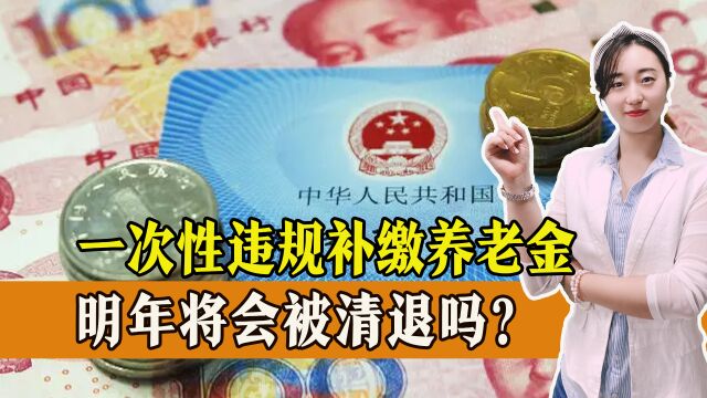 明年起,一次性违规补缴养老金将被清退?是真的吗?