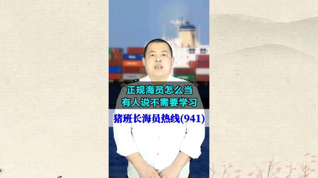 正规海员怎么当?有人说不需要学习(猪班长海员热线941期)