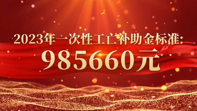 2023年一次性工亡补助金标准确定:985660元