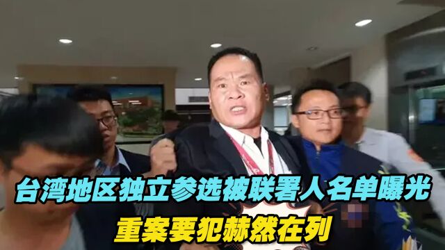 台湾地区独立参选被联署人名单曝光,重案要犯赫然在列