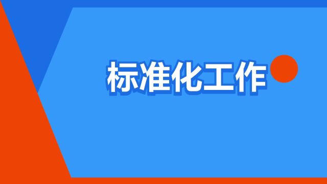 “标准化工作”是什么意思?