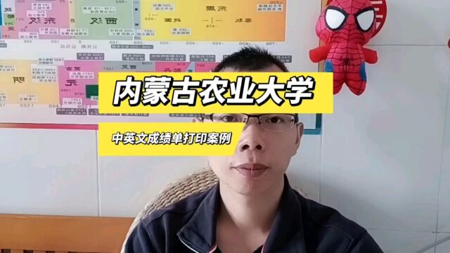 内蒙古农业大学本科中英文成绩单打印案例 日月兼程