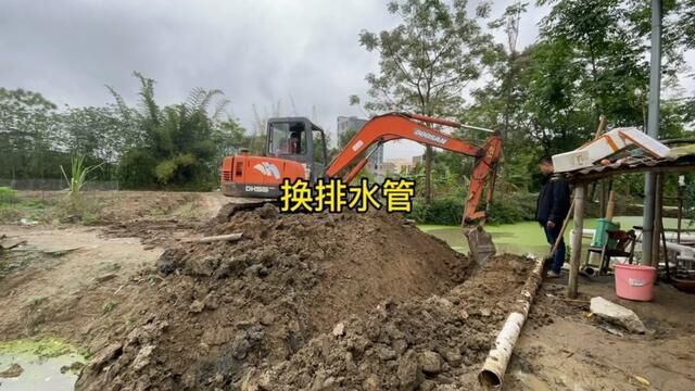 从新换一个大的排水管到时候就可以把浮萍塘的浮萍直接排给草鱼吃了#乡村守护人 #养鱼日记