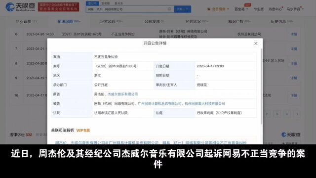 周杰伦起诉网易不正当竞争