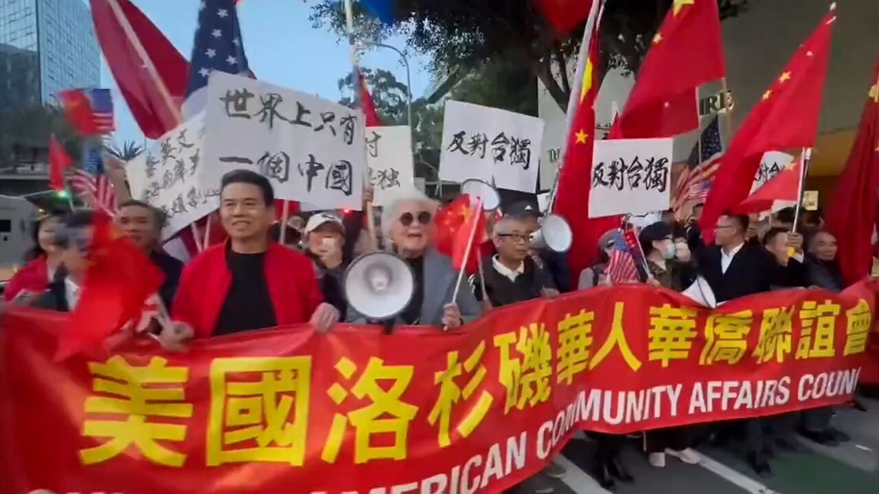 华人华侨举反台独标语高喊“蔡英文是卖国贼”抗议其窜美见麦卡锡_高清1080P在线观看平台_腾讯视频