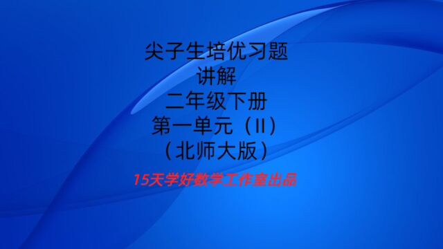 尖子生培优习题讲解北师大版二年级下册第一单元(二)