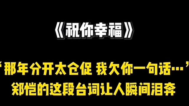 前任4 英年早婚 郑凯这段台词瞬间让人泪奔