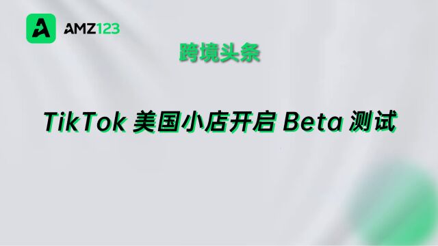 TikTok美国小店开启Beta测试,受邀请卖家将免获独家优惠