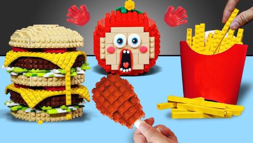 乐高创意时刻 苹小花梦里的美食 苹小草被打败了 定格动画asmr