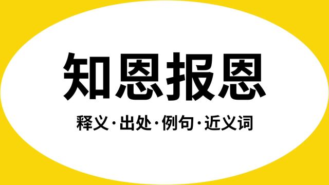 “知恩报恩”是什么意思?