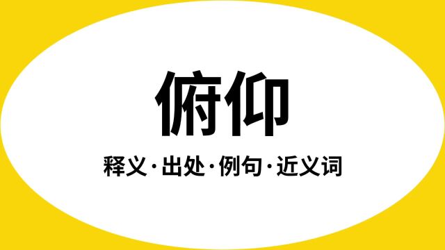 “俯仰”是什么意思?