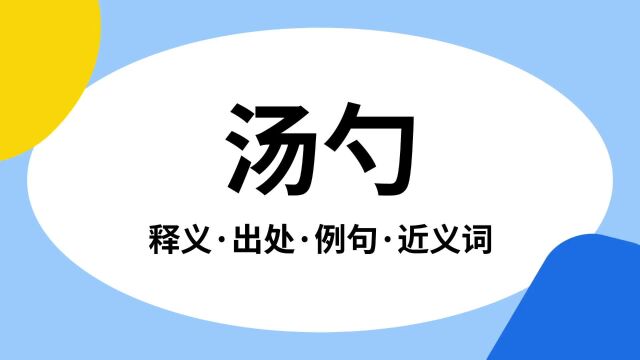 “汤勺”是什么意思?