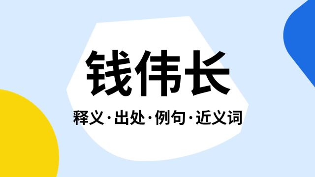 “钱伟长”是什么意思?