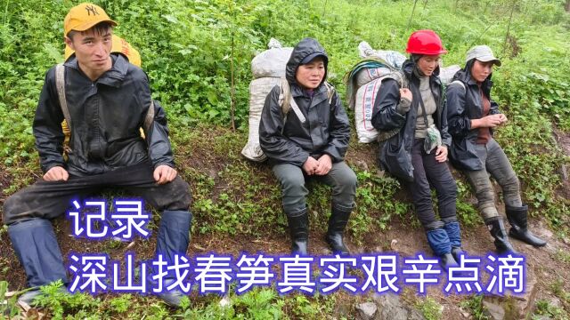 记录小凉山真实生活,风雨无阻深山找春笋,背90斤竹笋下山3小时