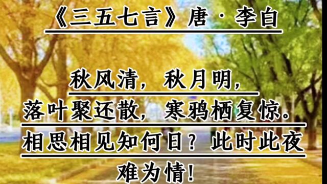 相思相见知何日?此时此夜难为情!