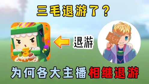 迷你世界:三毛退游了?为何各大主播相继退游,原来是因为这个!
