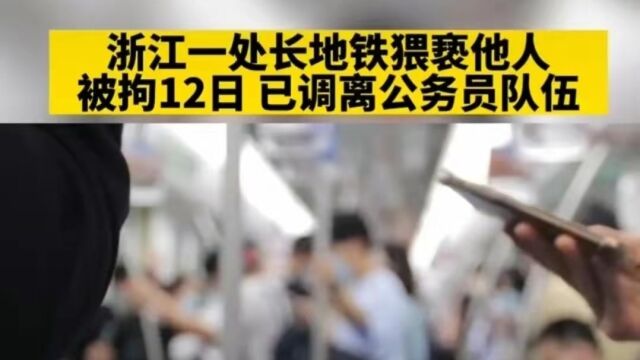 压不住的丑陋!浙江自然资源厅某处长,地铁内猥亵年轻女子被拘留