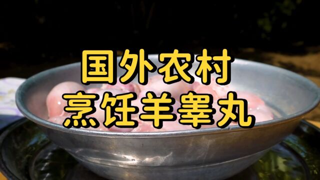 国外农村美食,烹饪羊睾丸,好吃极了