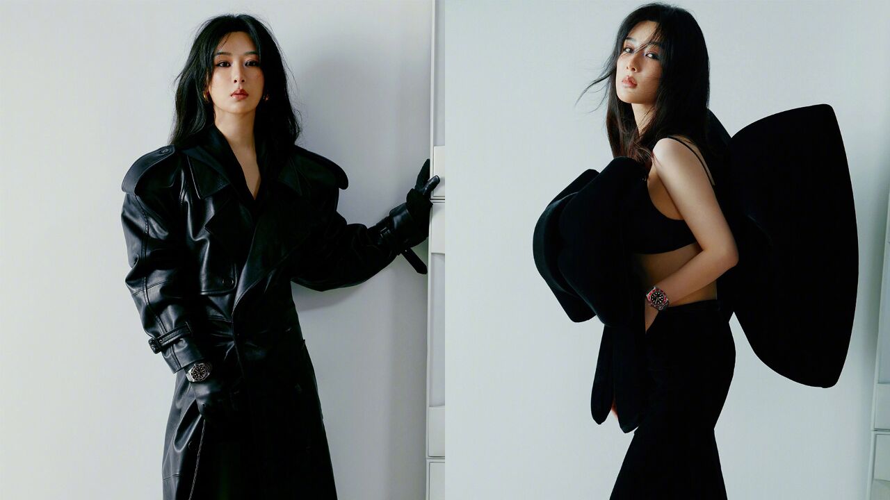 杨紫风格好多变!烟熏妆造型高贵冷艳,黑皮衣冷脸诠释腹黑反派