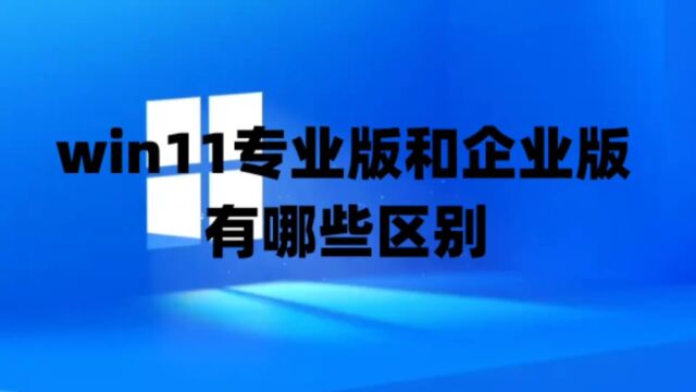 win11专业版和企业版有哪些区别及win11+win7系统永久激活密钥激活码