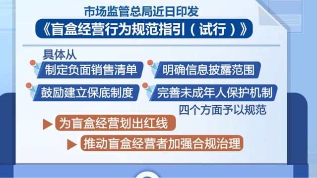 市场监管总局印发《盲盒经营行为规范指引(试行)》,加强合规治理,为盲盒经营划出红线