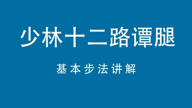 少林十二路谭腿基本步法讲解