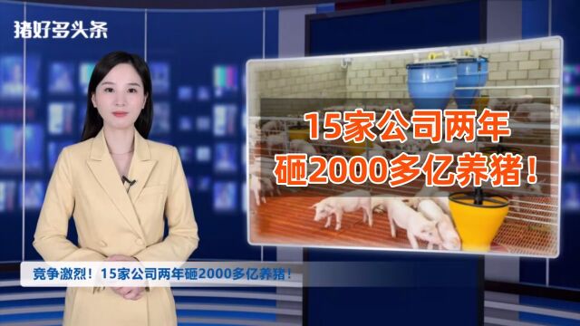 竞争激烈!15家猪企两年砸2000多亿养猪!局势依然不乐观!