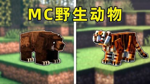 我的世界:当mc添加了更多的野生动物!打扰黑熊睡觉,还会被攻击!_高清1080P在线观看平台_腾讯视频