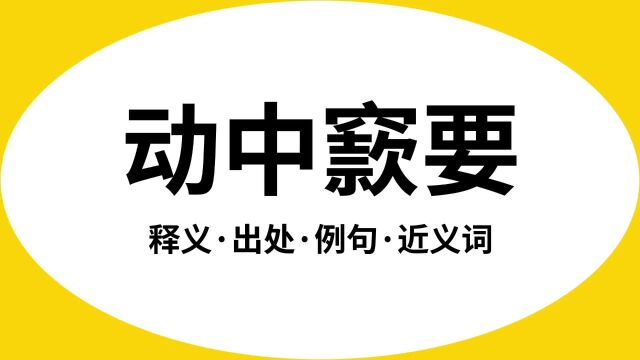 “动中窾要”是什么意思?