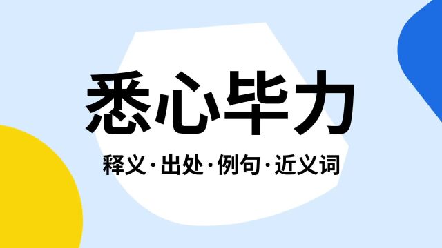 “悉心毕力”是什么意思?