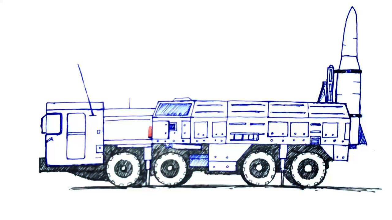 签字笔绘画,怎样绘画导弹车