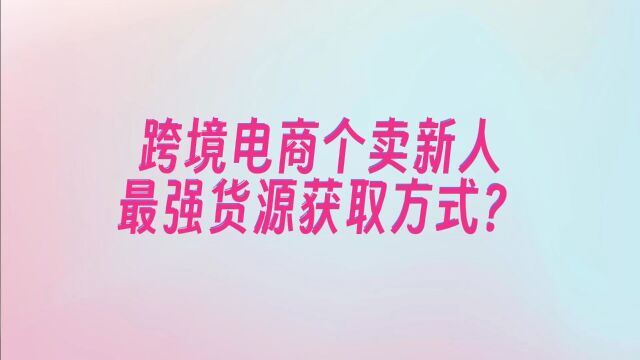 万源头厂家业务员直连!跨境电商个卖新人必看!