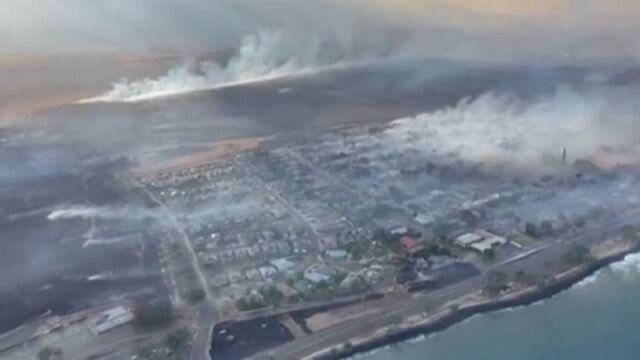 关注美国夏威夷毛伊岛野火,美国夏威夷小镇拉海纳大片建筑被夷为平地